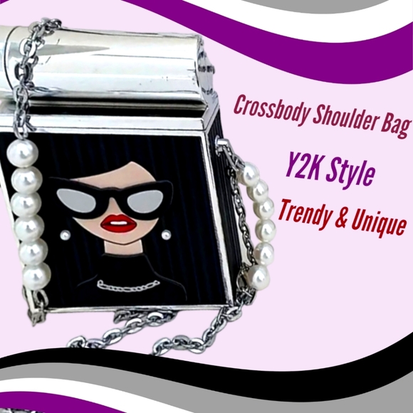 UNIQUE!! Y2K Messenger Crossbody Shoulder Bag with Trendy Girl Design - Picture 2 of 16